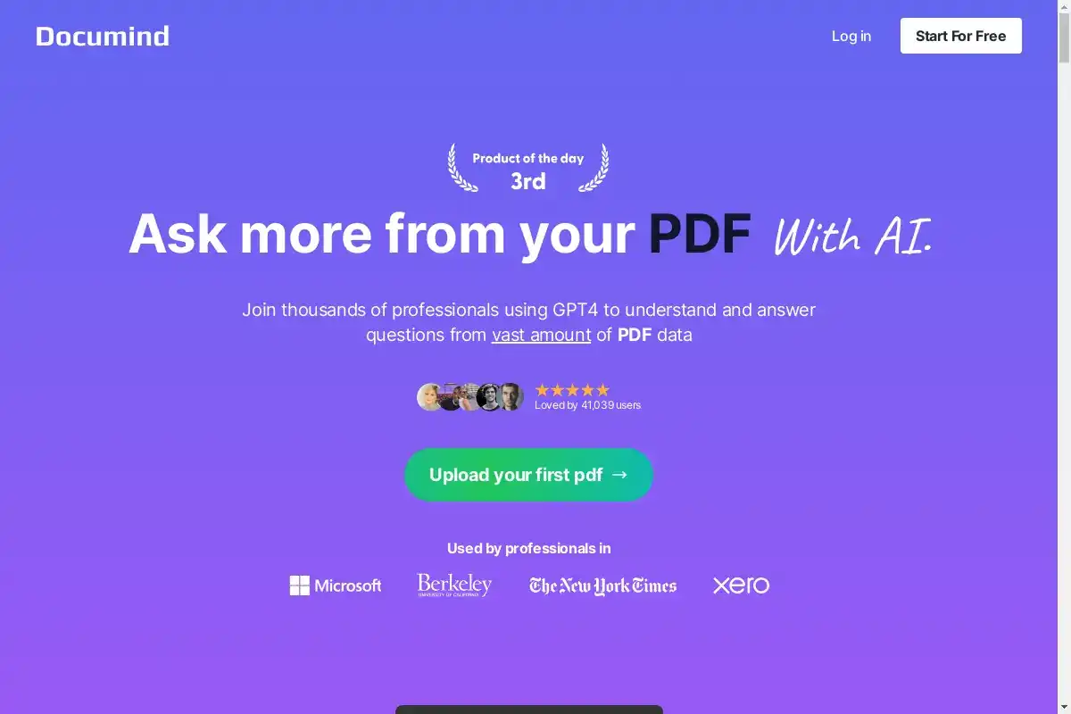 Documind Chat mit PDF AI-Tool